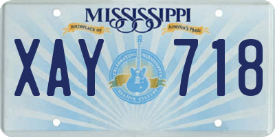 MS license plate XAY718