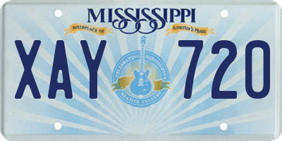 MS license plate XAY720