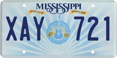 MS license plate XAY721