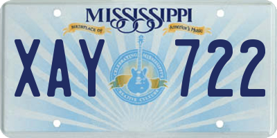 MS license plate XAY722