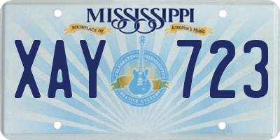 MS license plate XAY723