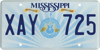 MS license plate XAY725