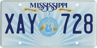MS license plate XAY728