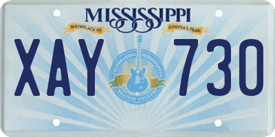 MS license plate XAY730