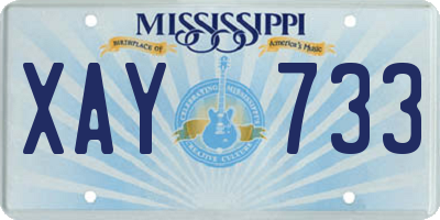 MS license plate XAY733