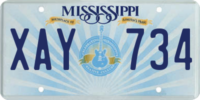 MS license plate XAY734
