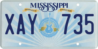 MS license plate XAY735