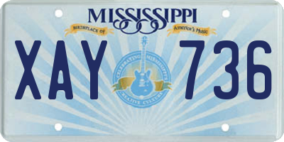 MS license plate XAY736