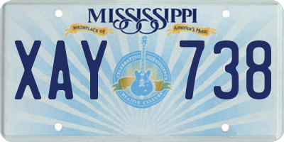 MS license plate XAY738