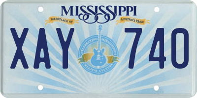 MS license plate XAY740