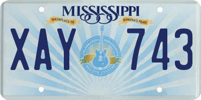 MS license plate XAY743