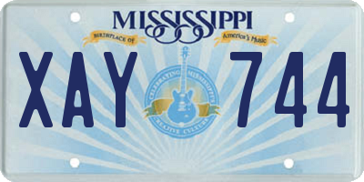 MS license plate XAY744