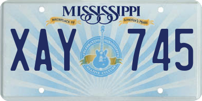 MS license plate XAY745
