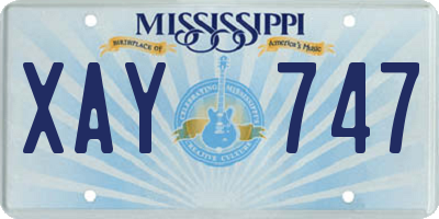 MS license plate XAY747