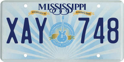 MS license plate XAY748