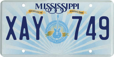 MS license plate XAY749