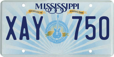 MS license plate XAY750