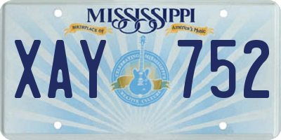 MS license plate XAY752