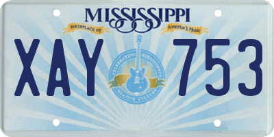 MS license plate XAY753