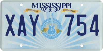 MS license plate XAY754