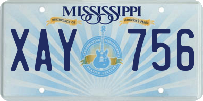 MS license plate XAY756