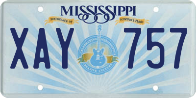 MS license plate XAY757
