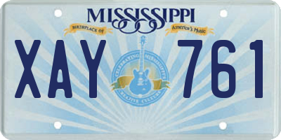 MS license plate XAY761