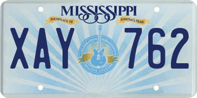 MS license plate XAY762