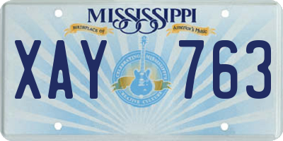 MS license plate XAY763