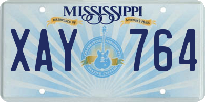MS license plate XAY764
