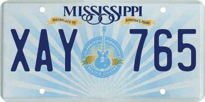 MS license plate XAY765