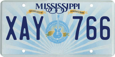 MS license plate XAY766
