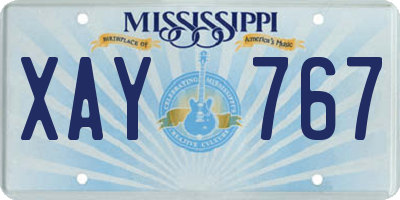 MS license plate XAY767