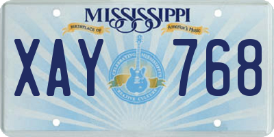 MS license plate XAY768