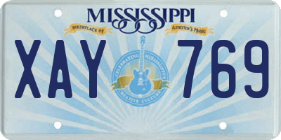 MS license plate XAY769