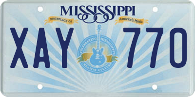 MS license plate XAY770