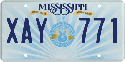 MS license plate XAY771