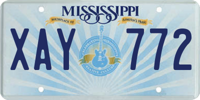 MS license plate XAY772