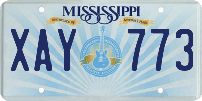 MS license plate XAY773
