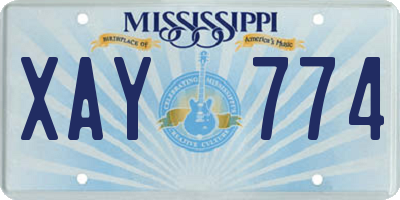 MS license plate XAY774