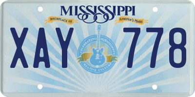 MS license plate XAY778