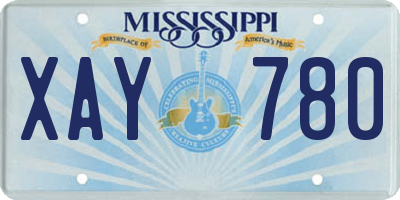 MS license plate XAY780