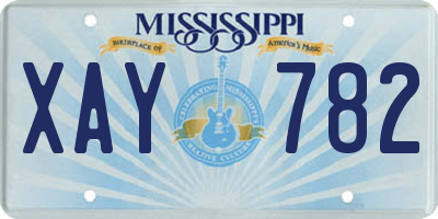 MS license plate XAY782