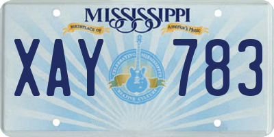 MS license plate XAY783