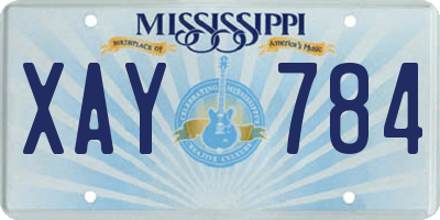 MS license plate XAY784