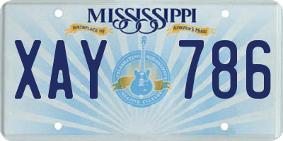 MS license plate XAY786
