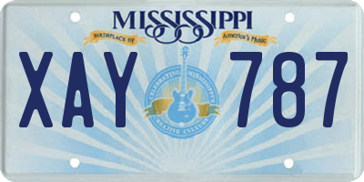 MS license plate XAY787