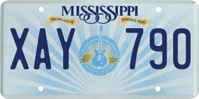 MS license plate XAY790