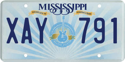 MS license plate XAY791