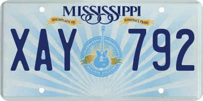 MS license plate XAY792